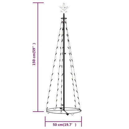 Weihnachtsbaum Kegelform Bunt 84 Leds Dekoration 50X150 Cm Mehrfarbig