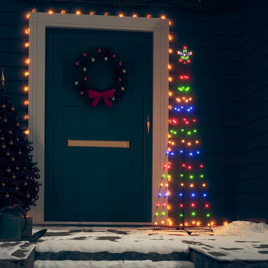 Weihnachtsbaum Kegelform Bunt 84 Leds Dekoration 50X150 Cm Mehrfarbig