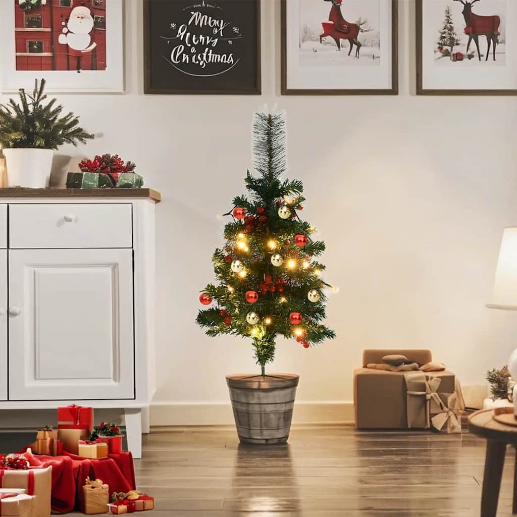 Künstlicher Weihnachtsbaum Mit Beleuchtung 2 Stk. Outdoor