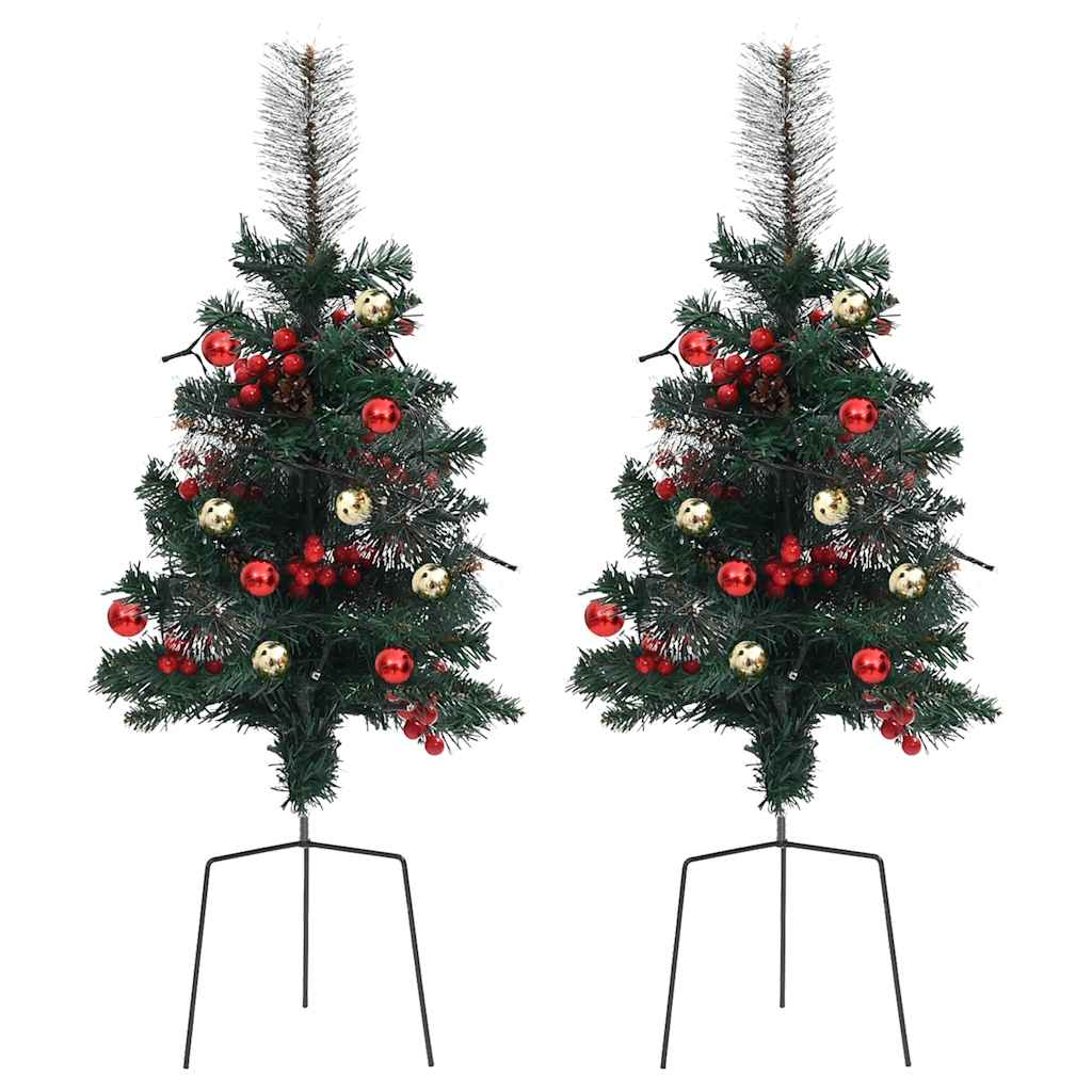 Künstlicher Weihnachtsbaum Mit Beleuchtung 2 Stk. Outdoor