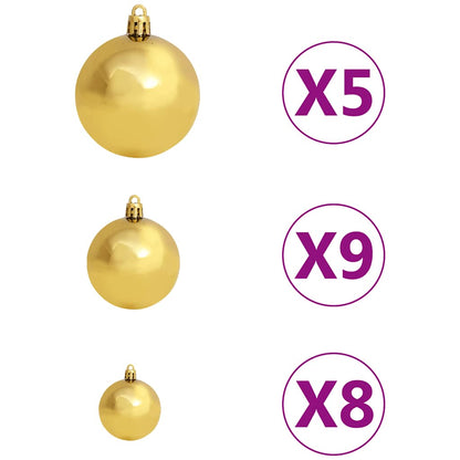 Künstlicher Weihnachtsbaum Mit Beleuchtung & Kugeln 65 Cm Grün
