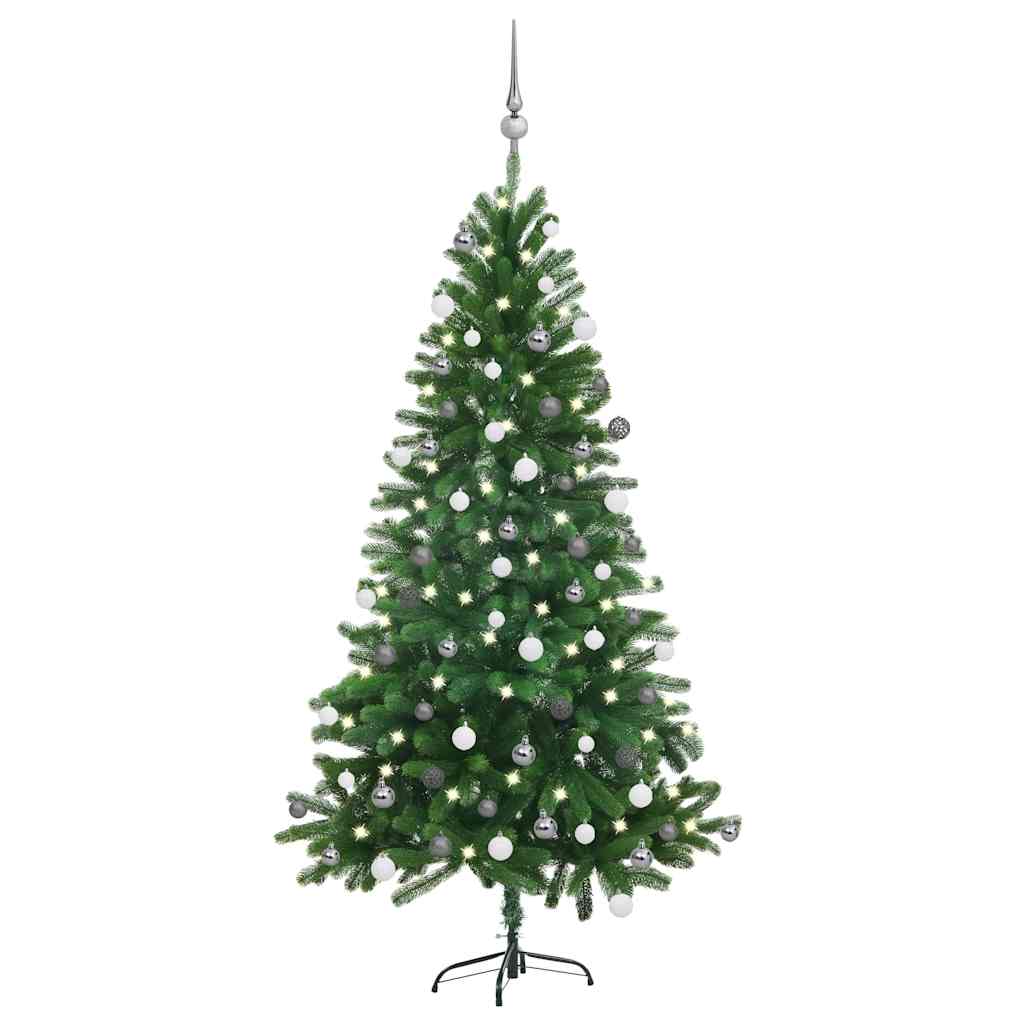 Künstlicher Weihnachtsbaum Mit Beleuchtung & Kugeln 65 Cm Grün