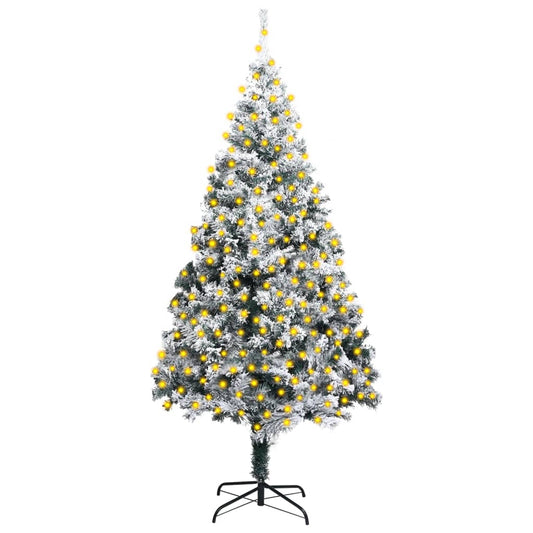 Künstlicher Weihnachtsbaum Mit Beleuchtung & Schnee Grün 400 Cm