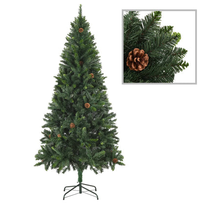 Künstlicher Weihnachtsbaum Mit Beleuchtung & Zapfen 210 Cm