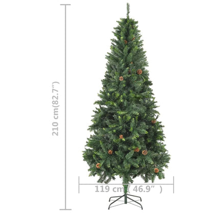 Künstlicher Weihnachtsbaum Mit Beleuchtung & Zapfen 210 Cm