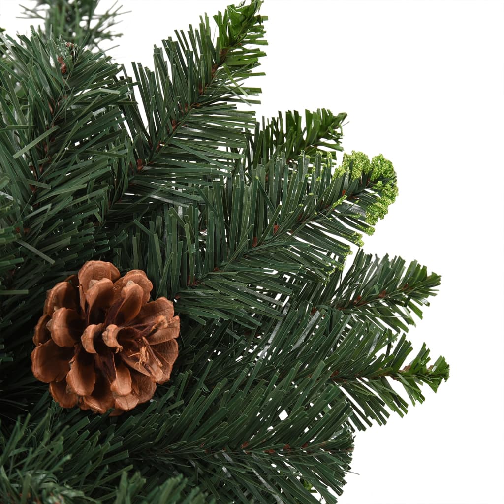 Künstlicher Weihnachtsbaum Mit Beleuchtung & Zapfen 210 Cm