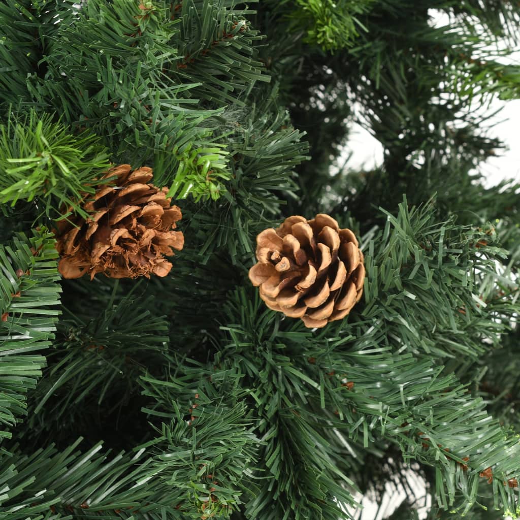 Künstlicher Weihnachtsbaum Mit Beleuchtung & Zapfen 210 Cm