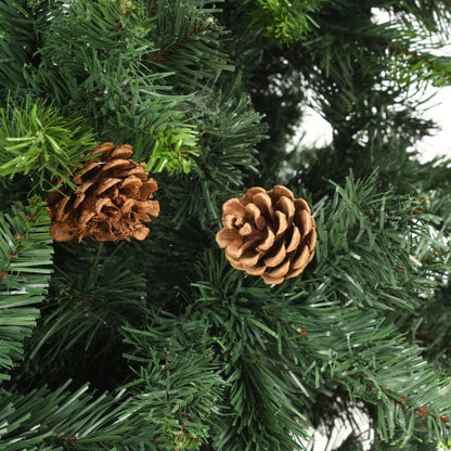 Künstlicher Weihnachtsbaum Mit Beleuchtung & Zapfen 210 Cm