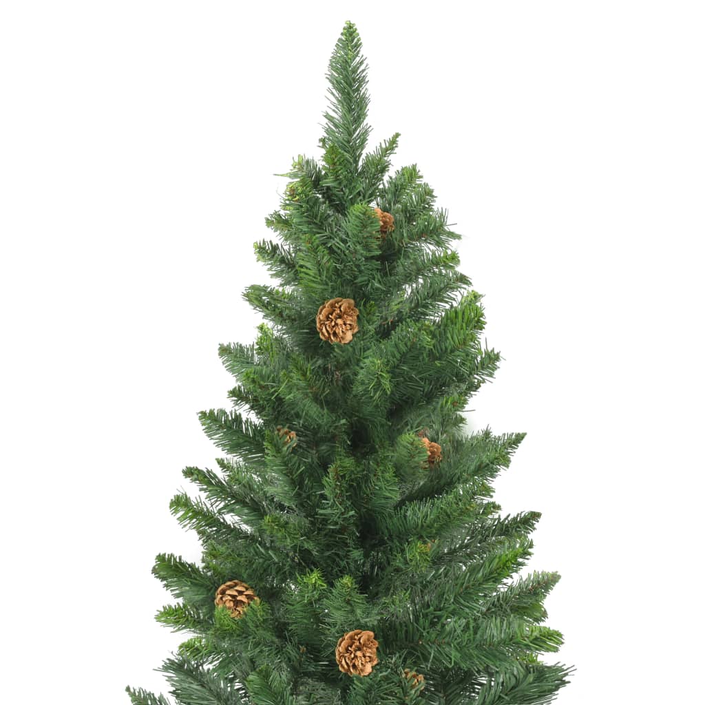 Künstlicher Weihnachtsbaum Mit Beleuchtung & Zapfen 210 Cm