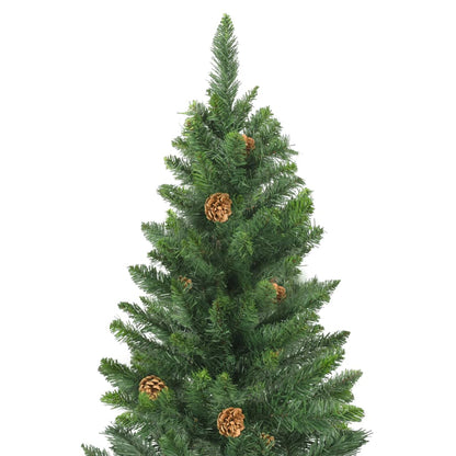 Künstlicher Weihnachtsbaum Mit Beleuchtung & Zapfen 210 Cm