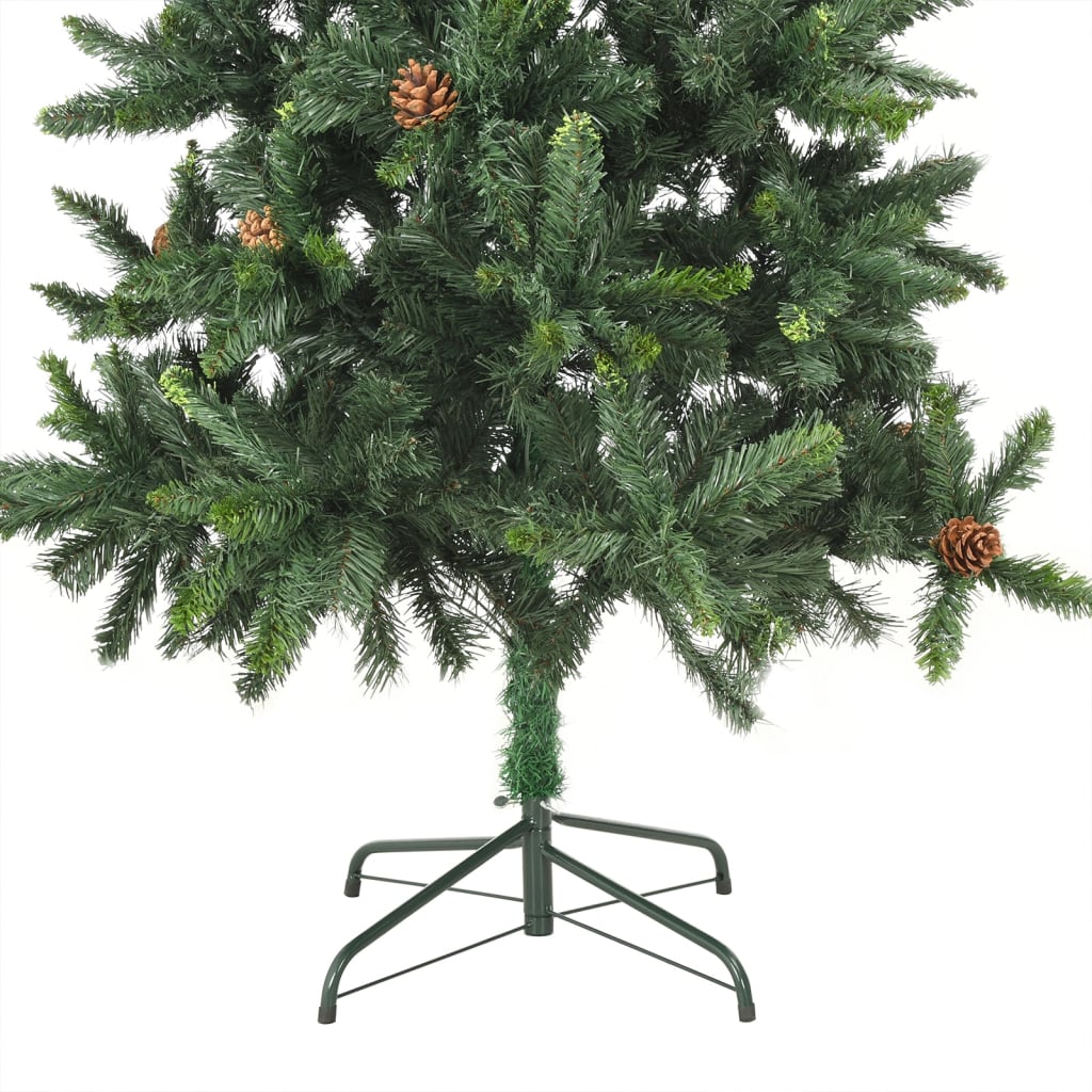 Künstlicher Weihnachtsbaum Mit Beleuchtung & Zapfen 210 Cm