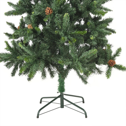 Künstlicher Weihnachtsbaum Mit Beleuchtung & Zapfen 210 Cm
