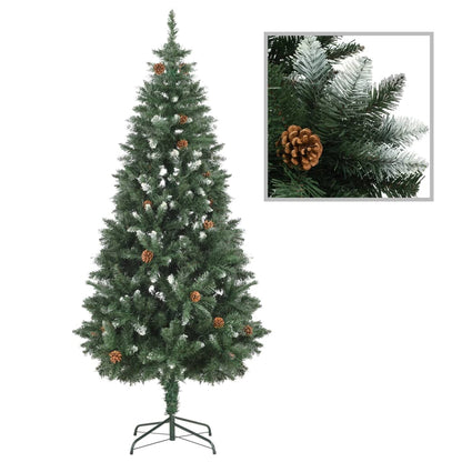 Weihnachtsbaum Gefrostet Mit Beleuchtung & Zapfen 180 Cm