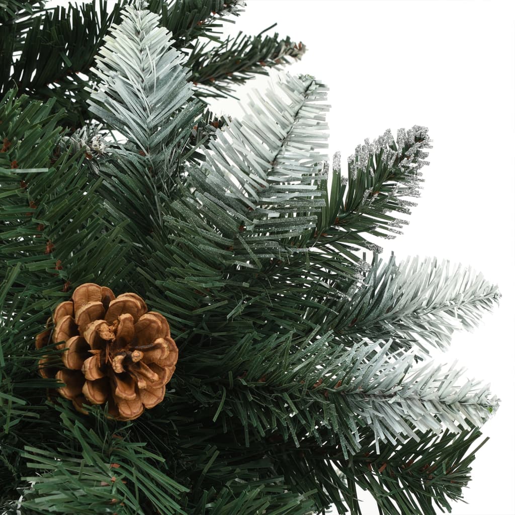Weihnachtsbaum Gefrostet Mit Beleuchtung & Zapfen 180 Cm