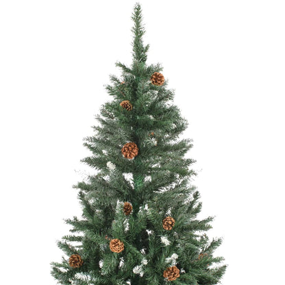 Weihnachtsbaum Gefrostet Mit Beleuchtung & Zapfen 180 Cm