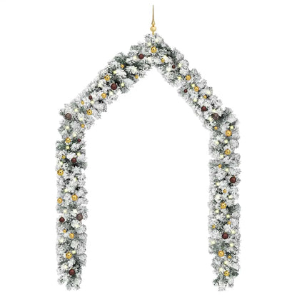 Weihnachtsgirlande Mit Leds & Kugeln Grün Pvc