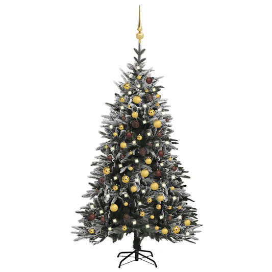 Künstlicher Weihnachtsbaum Leds & Kugeln Beschneit 180Cm Pvc Pe