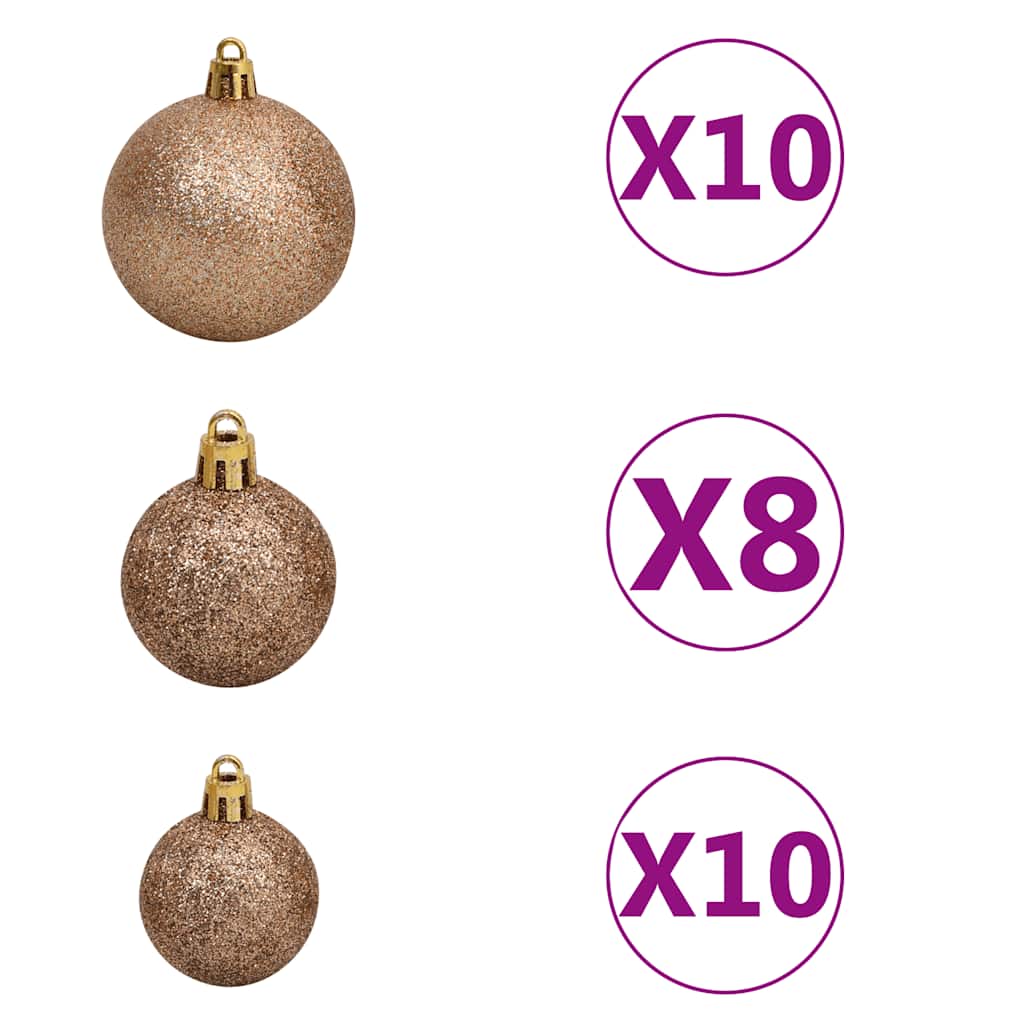 Künstlicher Weihnachtsbaum Leds & Kugeln Beschneit Grün 300 Cm