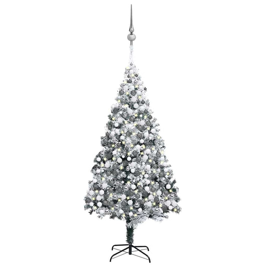 Künstlicher Weihnachtsbaum Leds & Kugeln Beschneit Grün 400 Cm