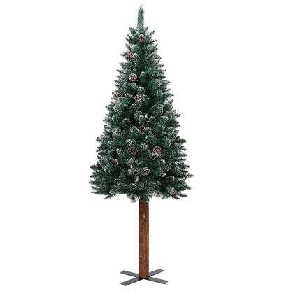 Weihnachtsbaum Schlank Mit Beleuchtung & Kugeln Grün 180 Cm