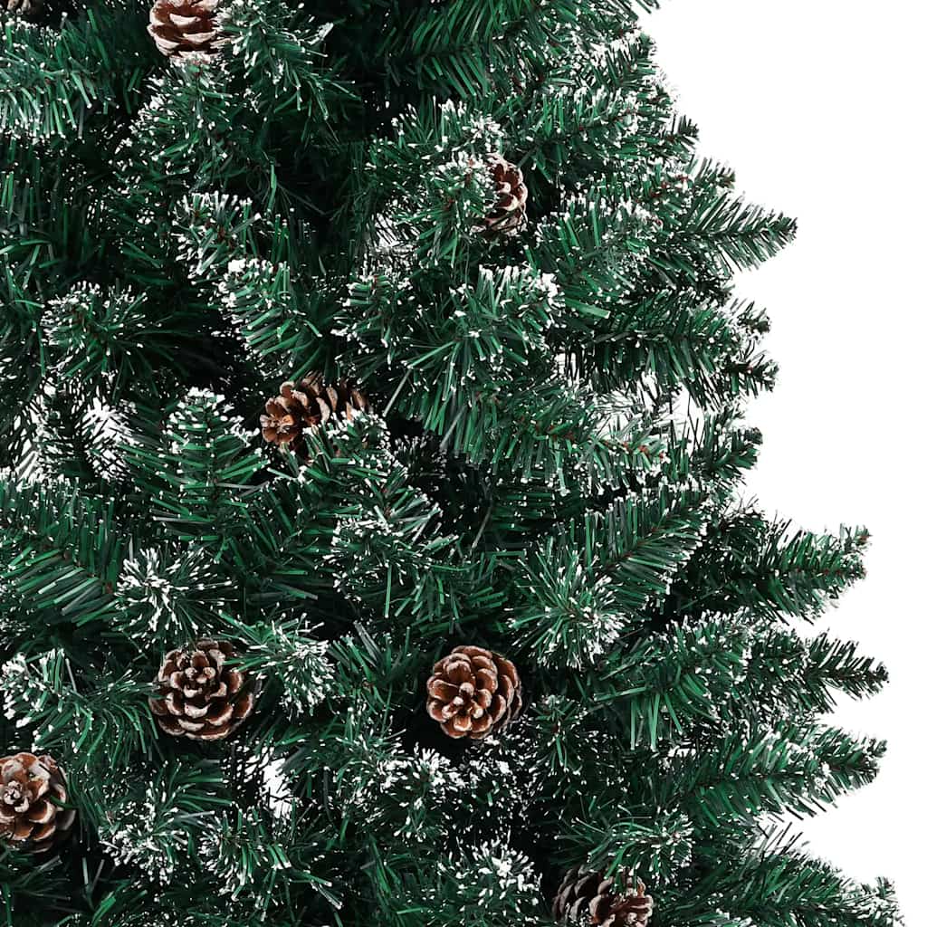 Weihnachtsbaum Schlank Mit Beleuchtung & Kugeln Grün 180 Cm