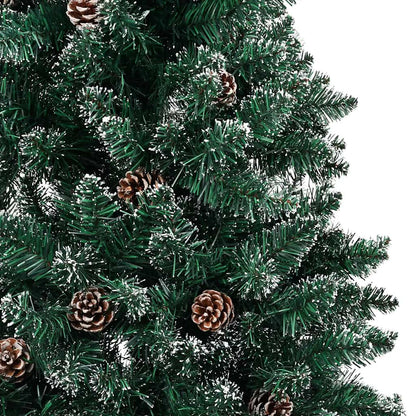Weihnachtsbaum Schlank Mit Beleuchtung & Kugeln Grün 180 Cm