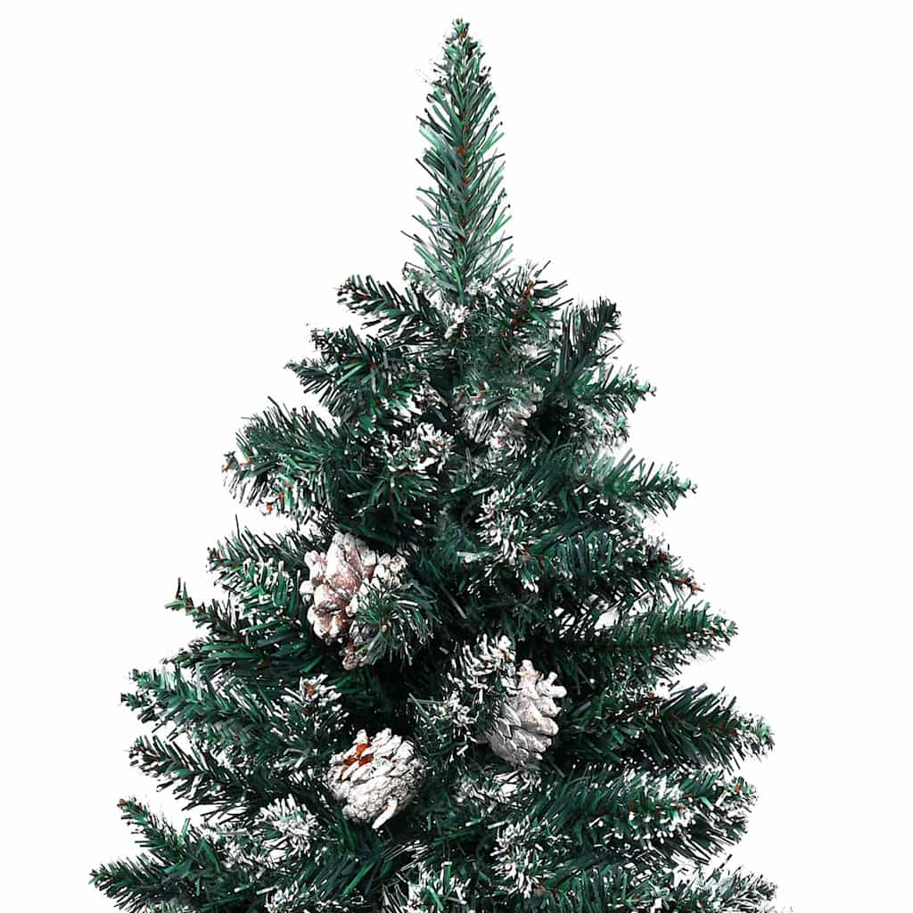 Weihnachtsbaum Schlank Mit Beleuchtung & Kugeln Grün 180 Cm