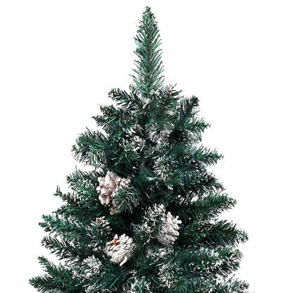 Weihnachtsbaum Schlank Mit Beleuchtung & Kugeln Grün 180 Cm