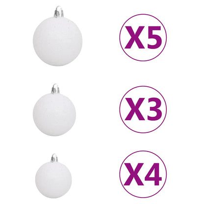 Weihnachtsbaum Schlank Mit Beleuchtung & Kugeln Grün 180 Cm
