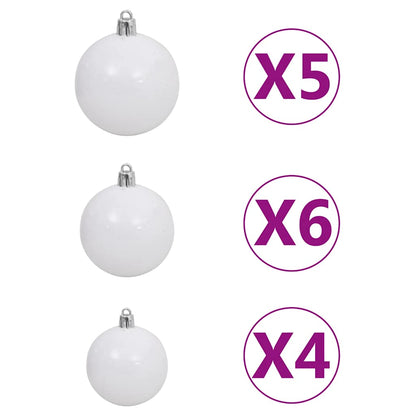 Weihnachtsbaum Schlank Mit Beleuchtung & Kugeln Grün 180 Cm