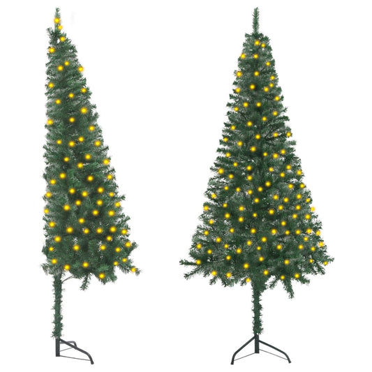 Künstlicher Eck-Weihnachtsbaum Mit Beleuchtung 150 Cm Pvc