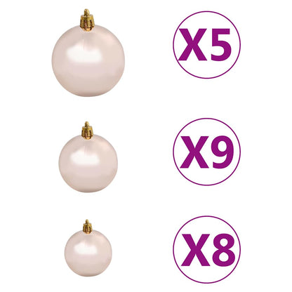Weihnachtsbaum Schlank Mit Beleuchtung & Kugeln Schwarz 120 Cm