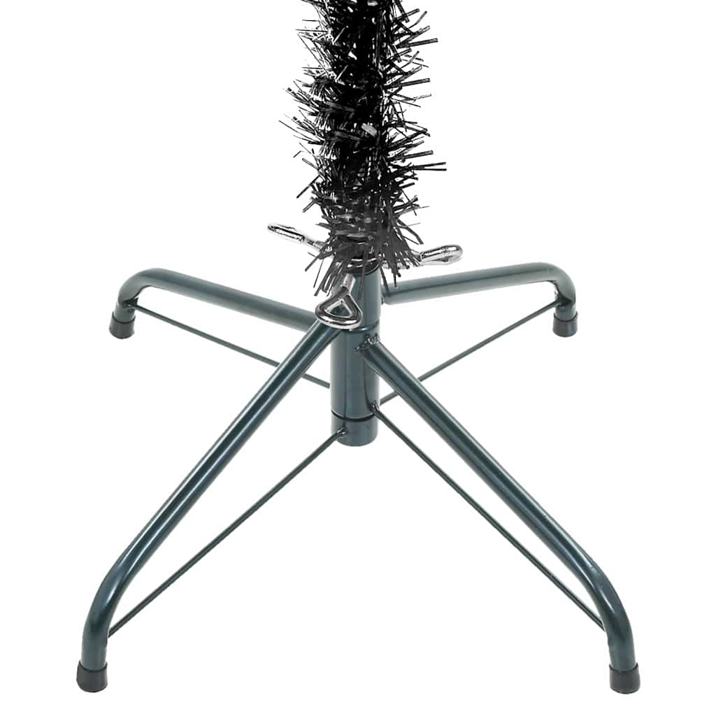 Weihnachtsbaum Schlank Mit Beleuchtung & Kugeln Schwarz 120 Cm