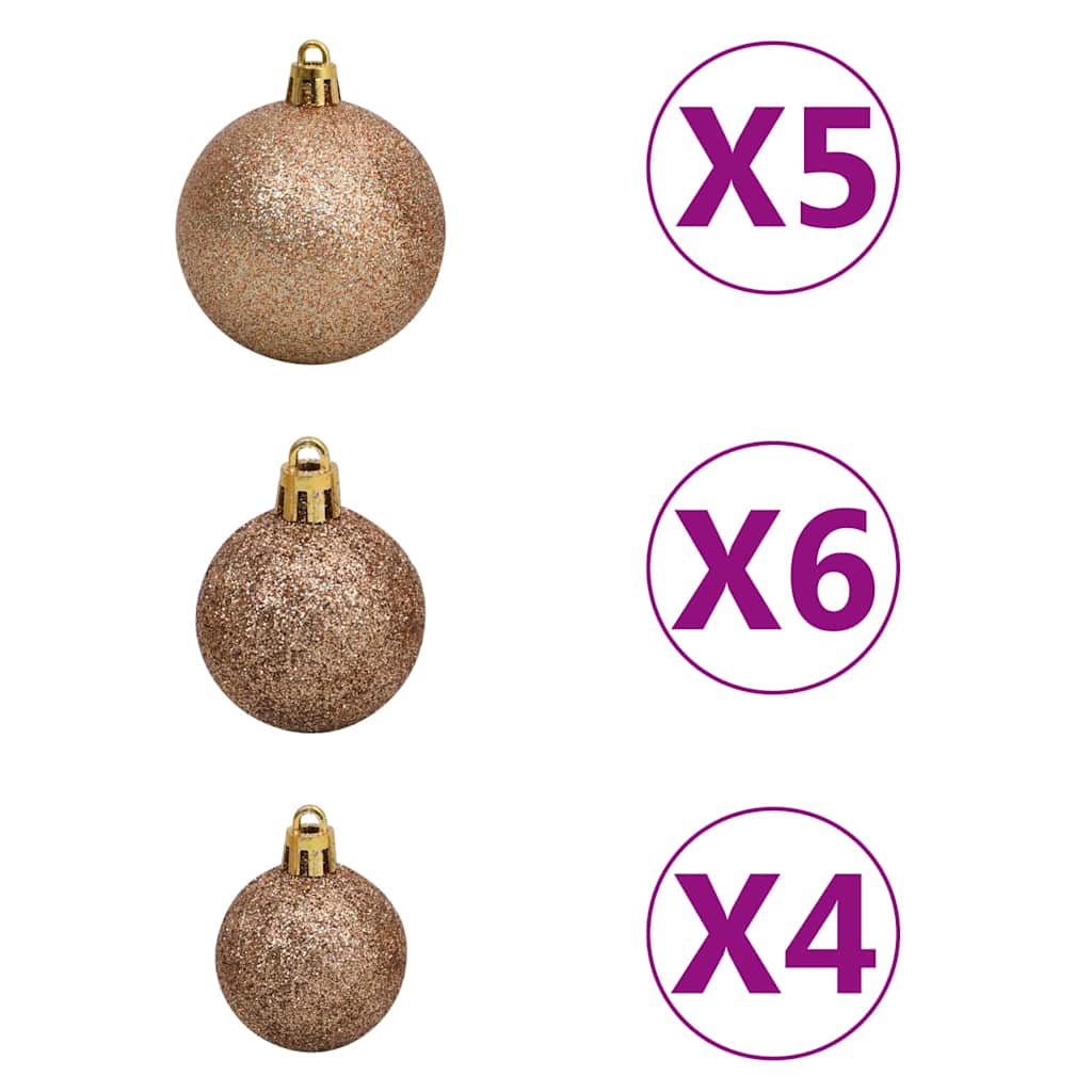 Weihnachtsbaum Schlank Mit Beleuchtung & Kugeln Schwarz 120 Cm