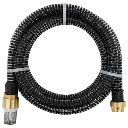 Saugschlauch Mit Messing-Anschlüssen 1,1&quot; Pvc Schwarz