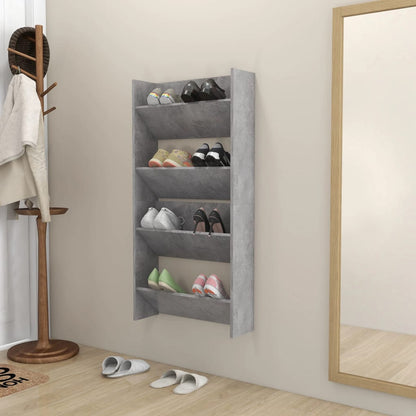 Wand-Schuhschränke 2 Stk. 60X18X Holzwerkstoff Betongrau