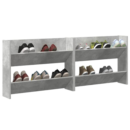 Wand-Schuhschränke 2 Stk. 80X18X Holzwerkstoff Betongrau