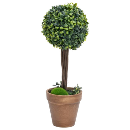 Künstliche Buchsbäume 2 Stk. Mit Topf Kugelform Grün 41 Cm