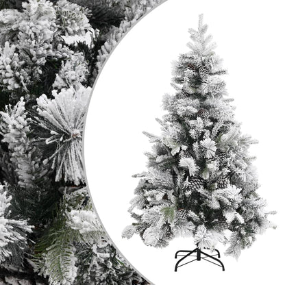 Weihnachtsbaum Mit Zapfen Beschneit 195 Cm Pvc & Pe