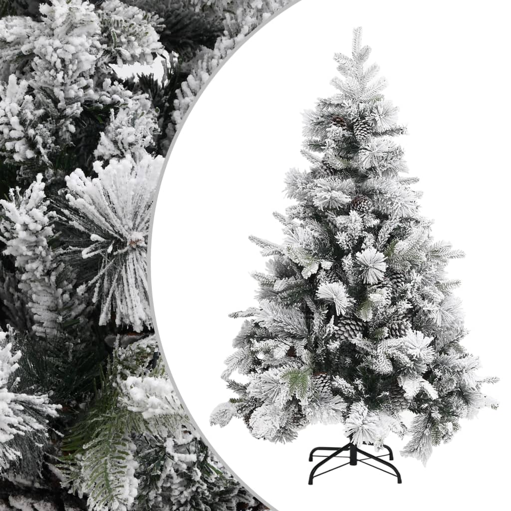 Weihnachtsbaum Mit Zapfen Beschneit 195 Cm Pvc & Pe