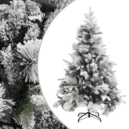 Weihnachtsbaum Mit Zapfen Beschneit 195 Cm Pvc & Pe