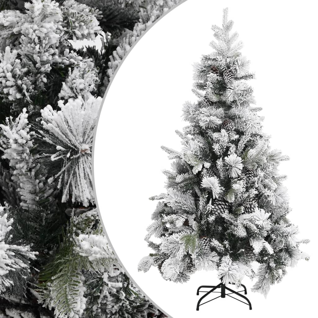 Weihnachtsbaum Mit Zapfen Beschneit 195 Cm Pvc & Pe