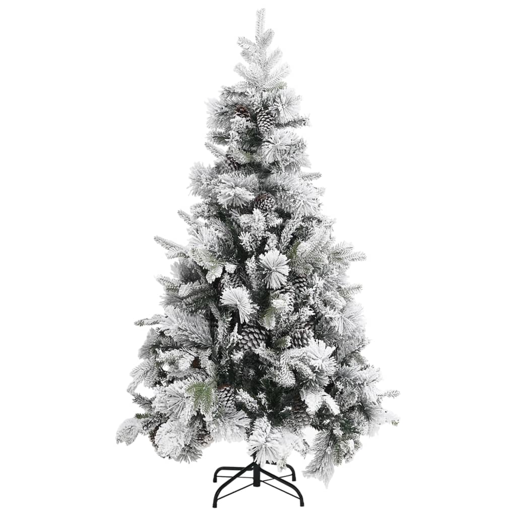 Weihnachtsbaum Mit Zapfen Beschneit 195 Cm Pvc & Pe