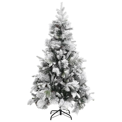 Weihnachtsbaum Mit Zapfen Beschneit 195 Cm Pvc & Pe