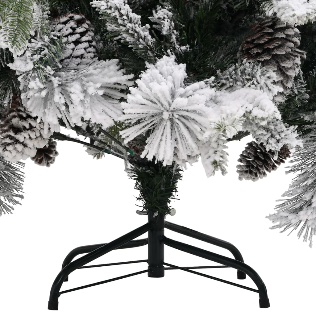 Weihnachtsbaum Mit Zapfen Beschneit 195 Cm Pvc & Pe