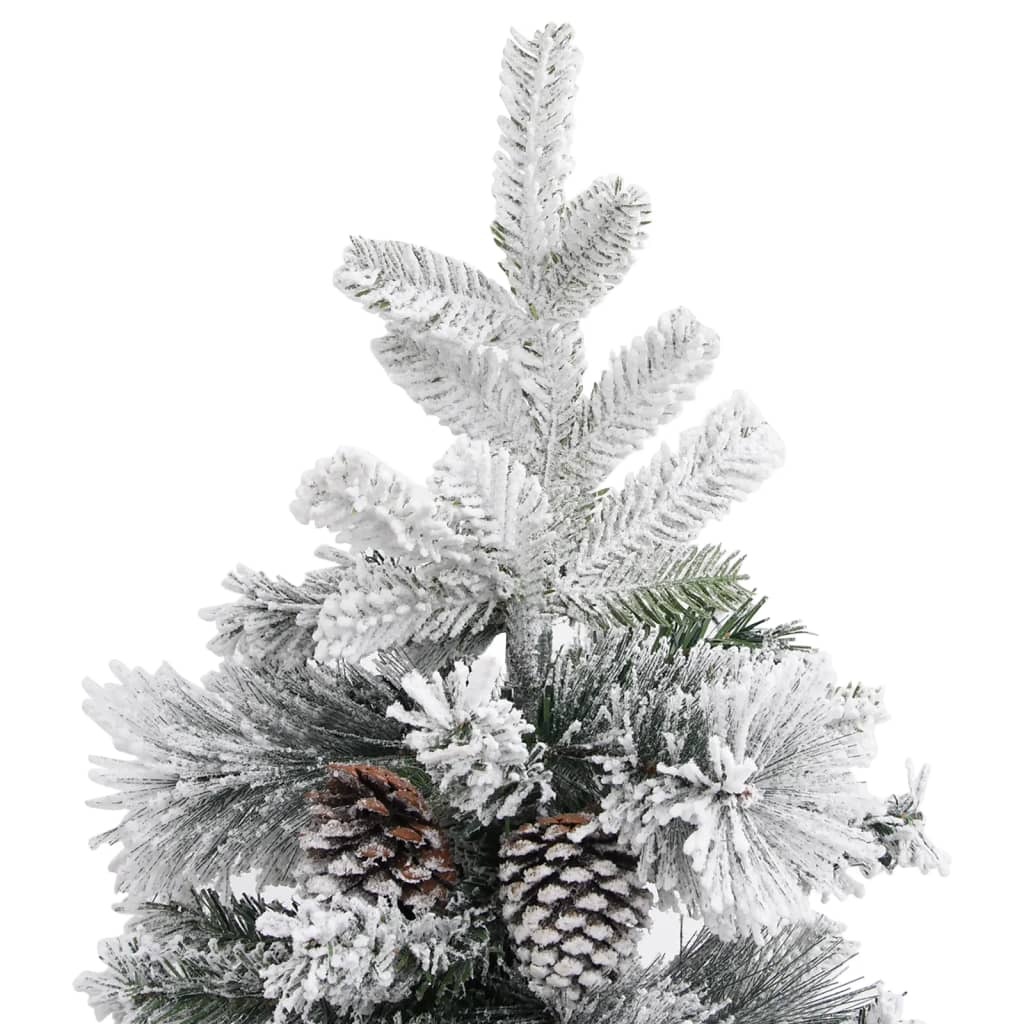 Weihnachtsbaum Mit Zapfen Beschneit 195 Cm Pvc & Pe