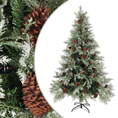 Weihnachtsbaum Mit Zapfen Grün Und Weiß 225 Cm Pvc & Pe