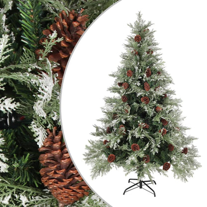 Weihnachtsbaum Mit Zapfen Grün Und Weiß 225 Cm Pvc & Pe