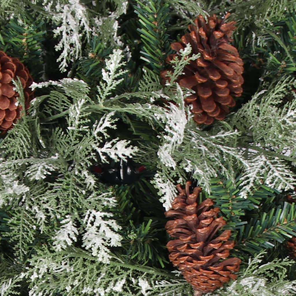 Weihnachtsbaum Mit Zapfen Grün Und Weiß 225 Cm Pvc & Pe