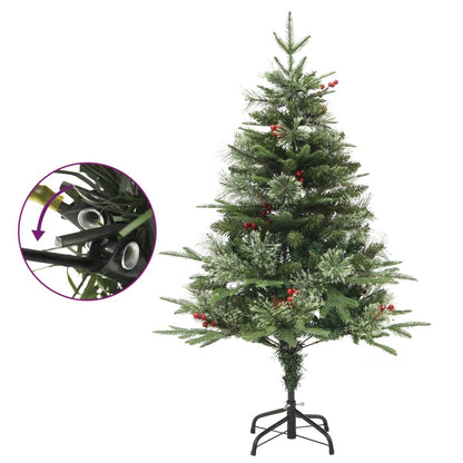 Weihnachtsbaum Mit Beleuchtung Und Kiefernzapfen Grün 150 Cm